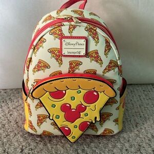 Loungefly Disney Pizza Backpack - Cream and Red